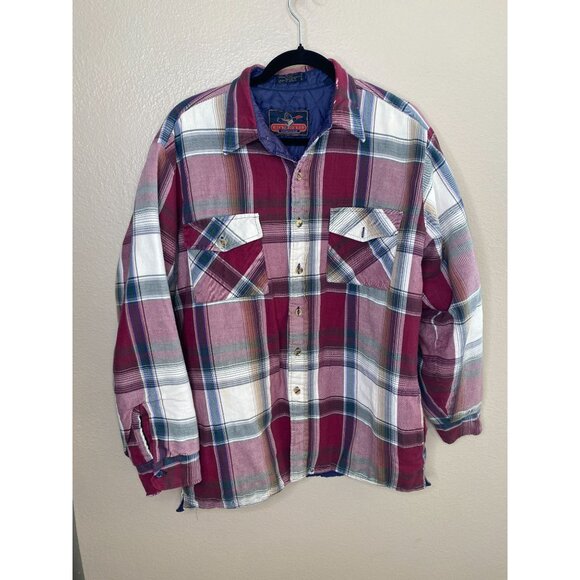 Vintage Backpacker‎ Sportswear Mens Plaid Quilted Jacket Large 100% Cotton - Picture 2 of 7